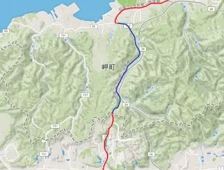 青いところがその区間(Strava上)